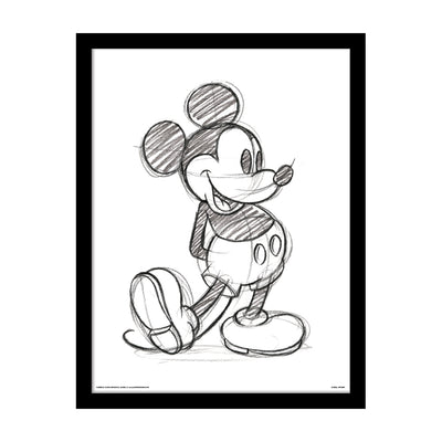 Mickey Mouse Sketched Single Framed Art