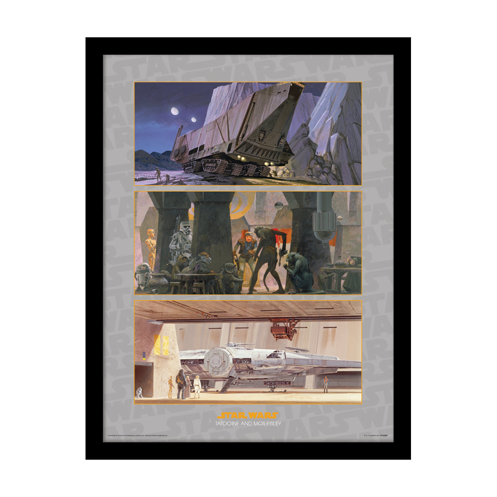 Star Wars Tatooine And Mos Eisley Framed Art