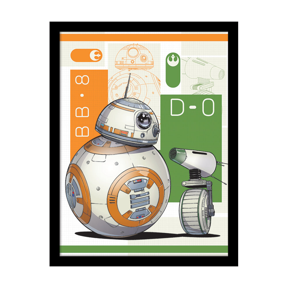 Star Wars: The Rise Of Skywalker BB-8 And D-O Framed Art