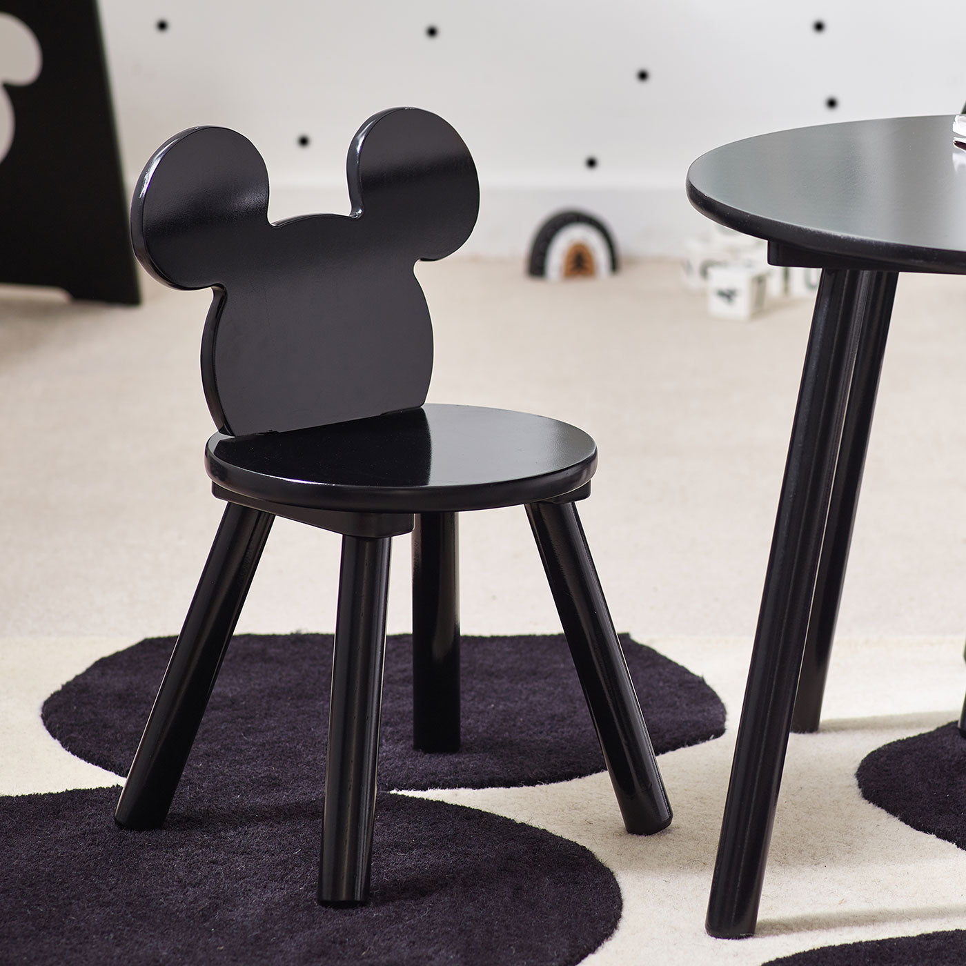 Disney Mickey Mouse Black Table & 2 Chair Set