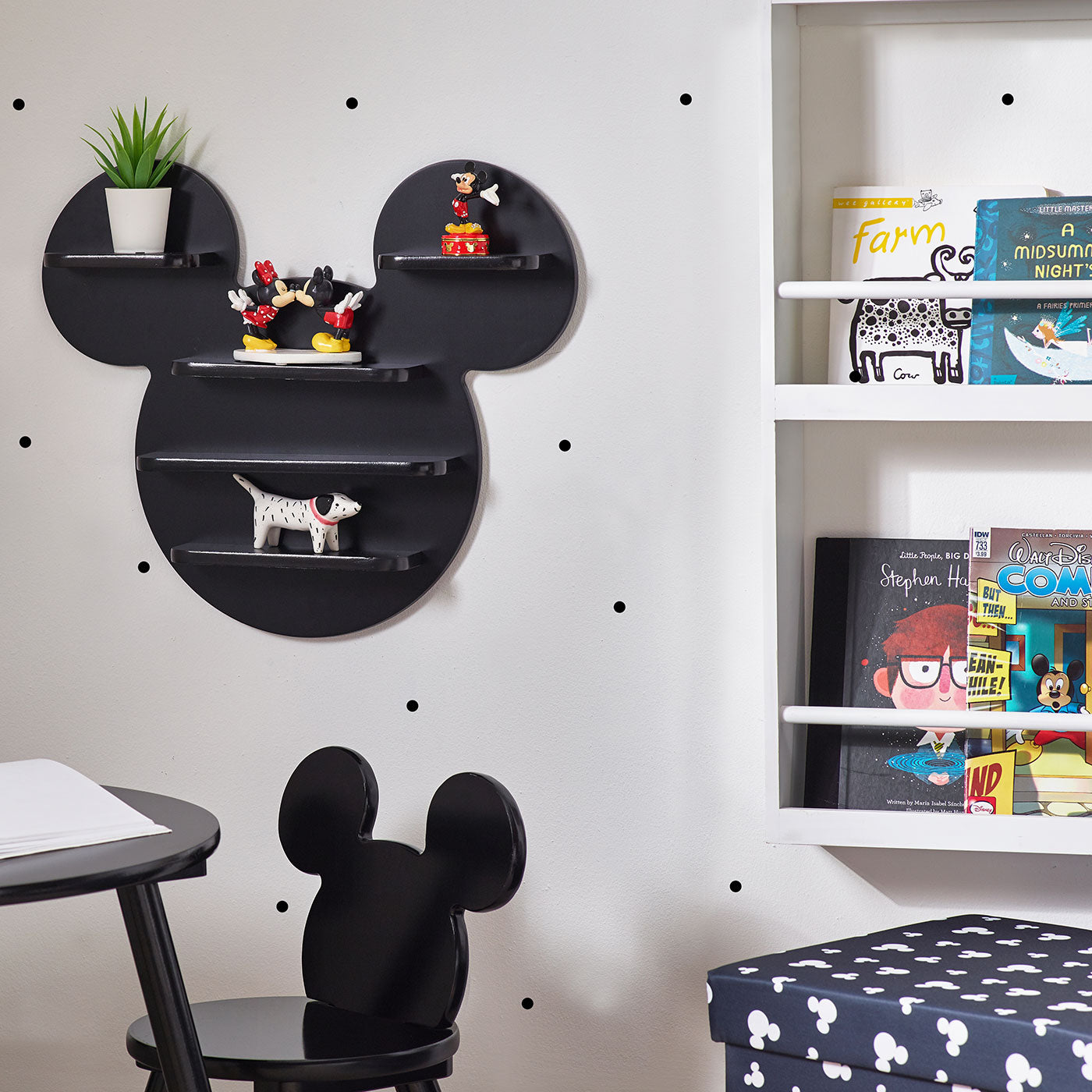 Disney Mickey Mouse Black Wall Shelf