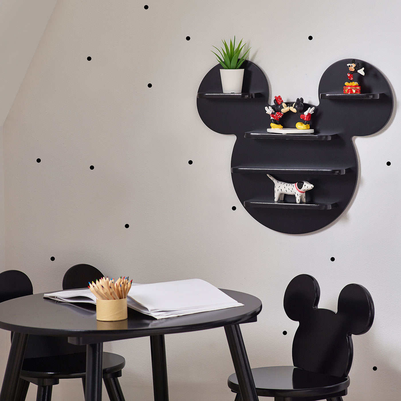 Disney Mickey Mouse Black Wall Shelf