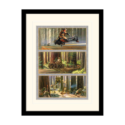 Star Wars Action On Endor's Moon Framed Art