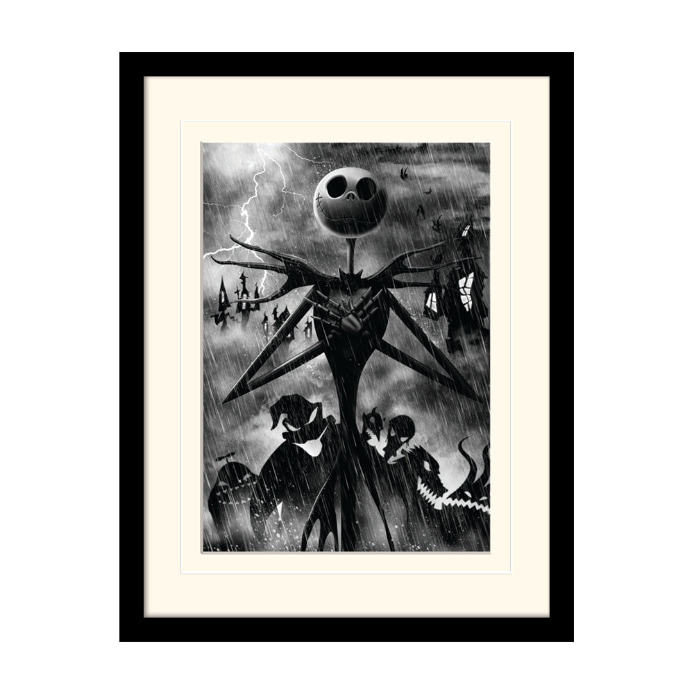 Nightmare Before Christmas Jack Storm Mount Board Framed Art