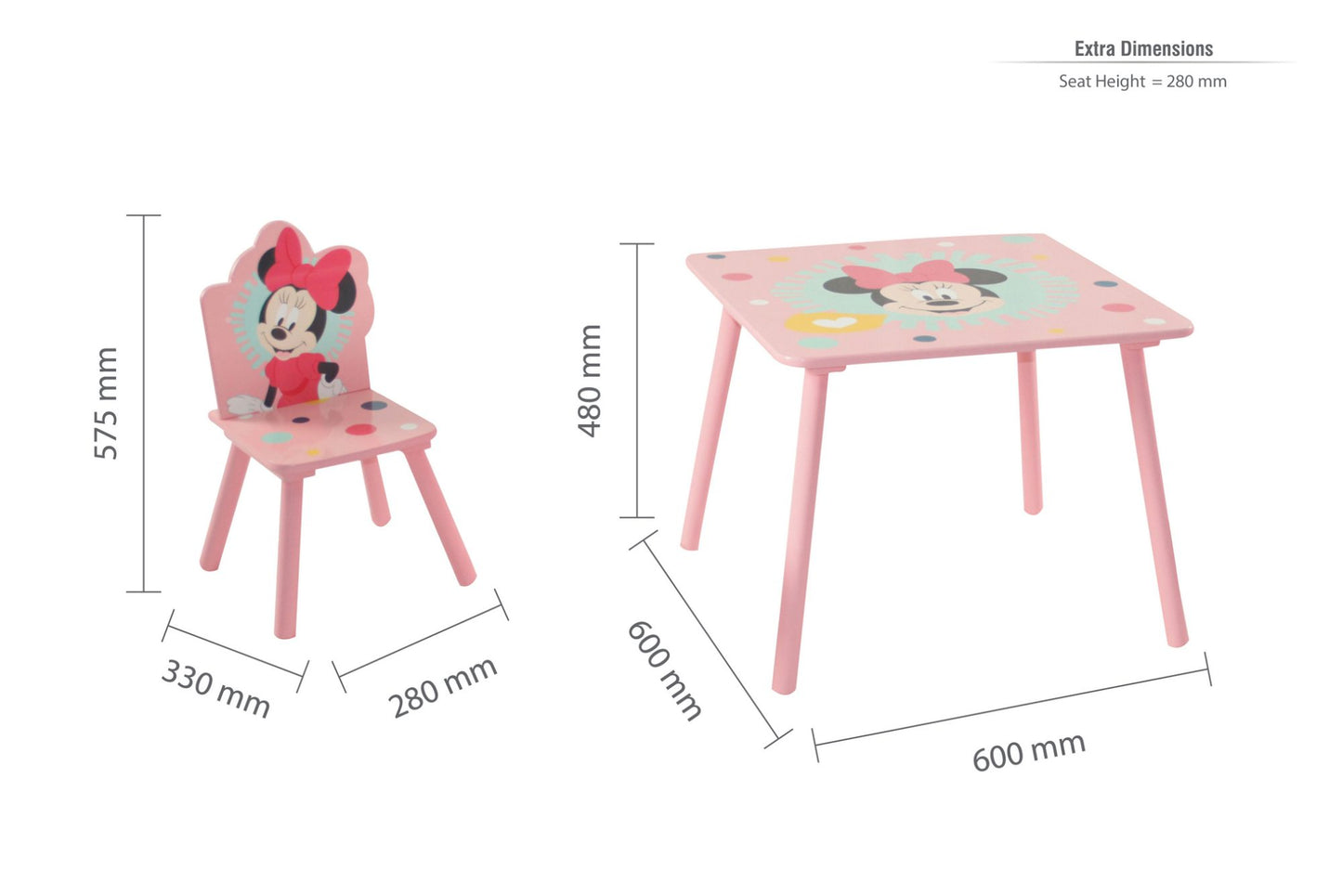 Disney Minnie Mouse Table & Chairs