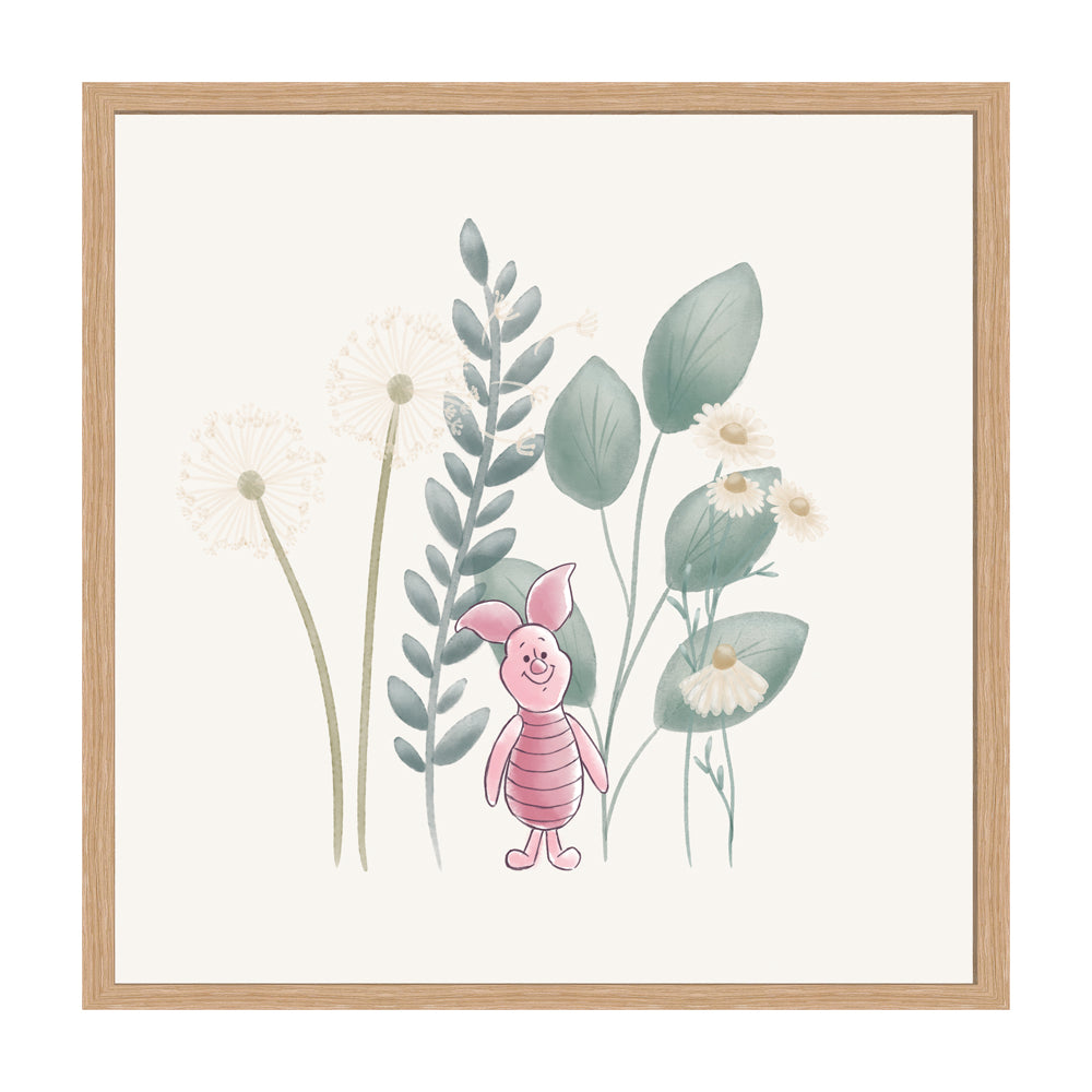 Winnie The Pooh Piglet In The Meadow Garden Framed Art 30x30cm