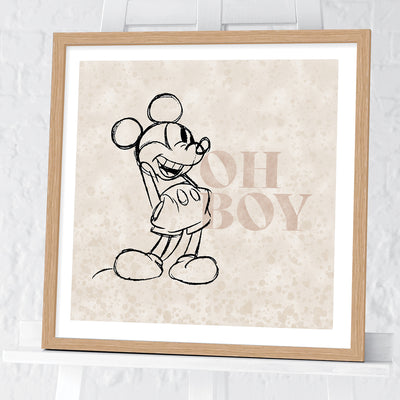 Mickey Mouse Oh Boy Framed Art 40x40cm