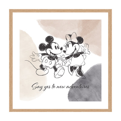 Mickey & Minnie Say Yes To New Adventures Framed Art 40x40cm