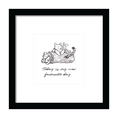 Winnie The Pooh Today Is My New Favourite Day Framed Art 30x30cm