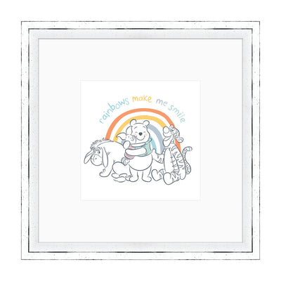 Winnie The Pooh Rainbows Make Me Smile Framed Art 30x30cm