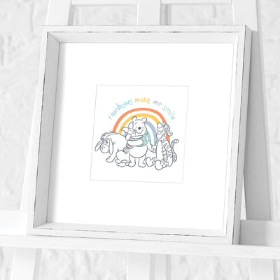 Winnie The Pooh Rainbows Make Me Smile Framed Art 30x30cm