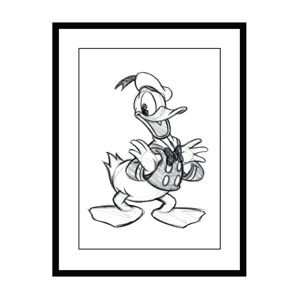 Donald Duck Sketch Framed Art 60x80cm