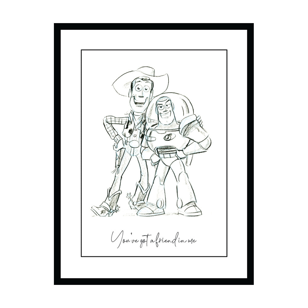 Toy Story Buzz & Woody Sketch Framed Art 60x80cm