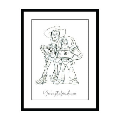 Toy Story Buzz & Woody Sketch Framed Art 60x80cm