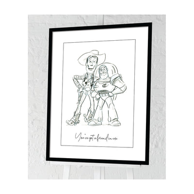 Toy Story Buzz & Woody Sketch Framed Art 60x80cm