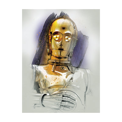 Star Wars: The Last Jedi C3Po Brushstroke Canvas 60x80cm