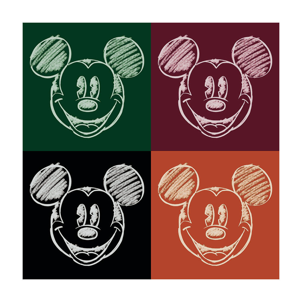 Mickey Mouse Chalk Faces Canvas 40x40cm