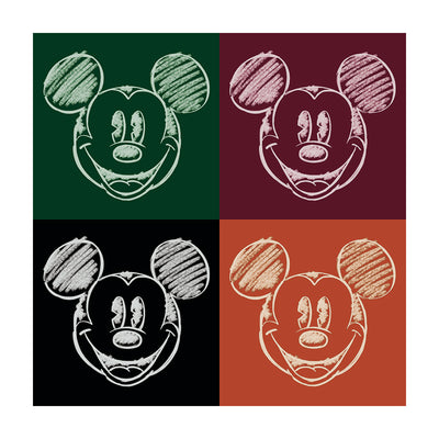 Mickey Mouse Chalk Faces Canvas 40x40cm