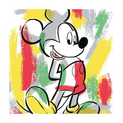 Mickey Mouse Paint Stripes Canvas 40x40cm