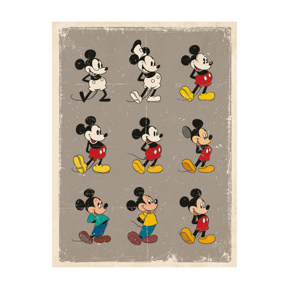 Mickey Mouse Evolution Retro Canvas 60x80cm