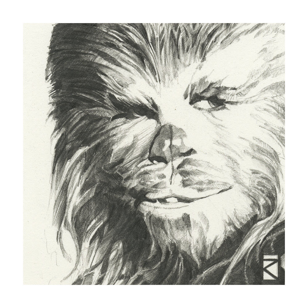 Star Wars Chewbacca Sketch Canvas 30x30cm