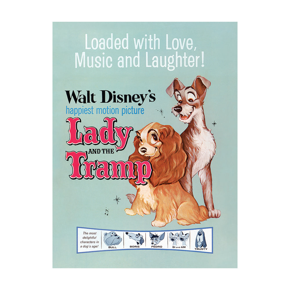 Lady And The Tramp Love, Music And Laughter Canvas 30x40cm