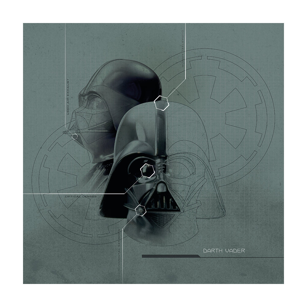 Star Wars Darth Vader Diagram Canvas 40x40cm