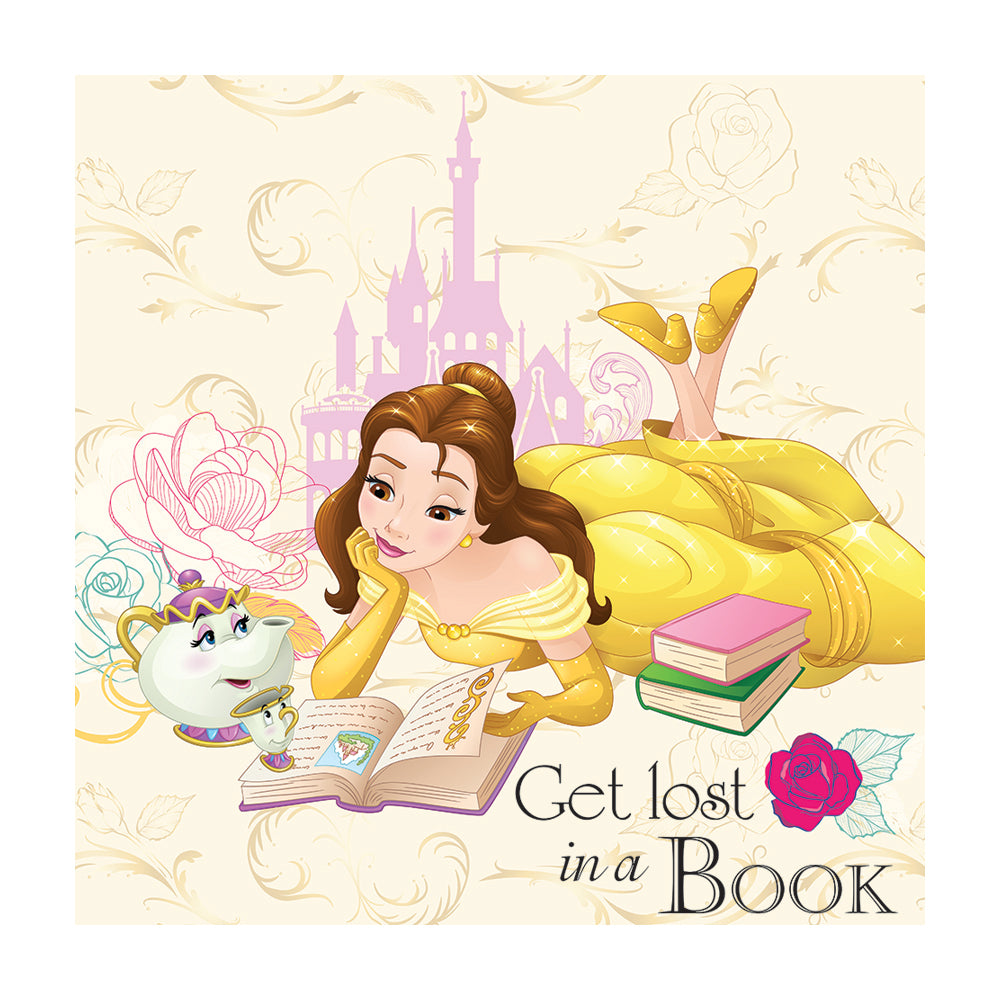 Beauty And The Beast Lost In A Book Canvas 40x40cm