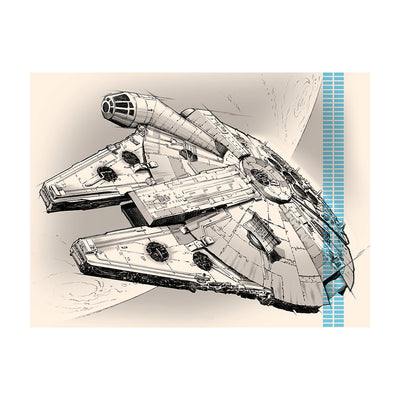 Star Wars Episode VII Millennium Falcon Pencil Art Canvas 60x80cm